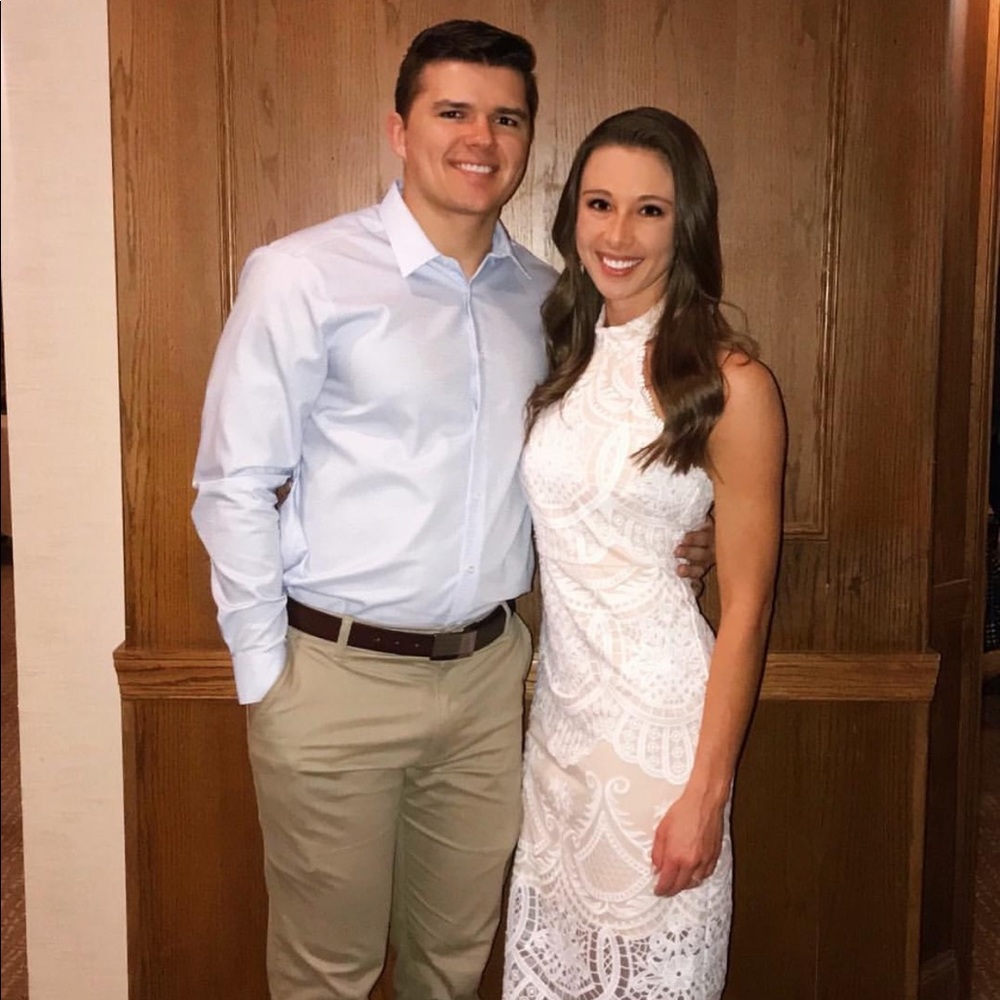 White Lace Halter Dress